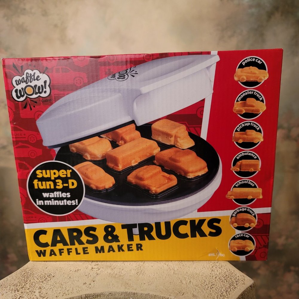 CucinaPro WOW Cars & Trucks Mini Waffle Maker - Create 7 Shaped Vehicles - Picture 4 of 7